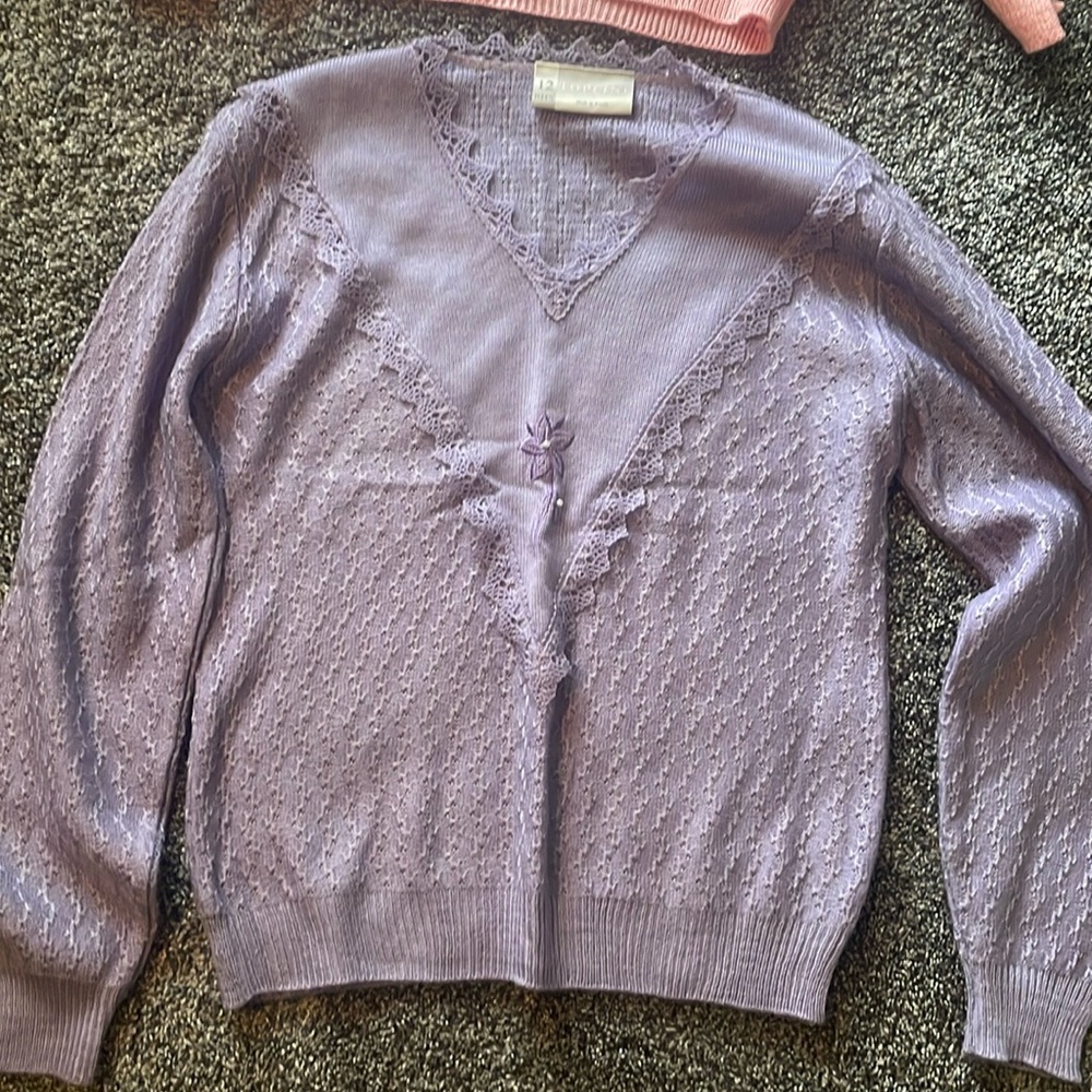 2 long sleeve light weight dress sweaters! Pink and lilac